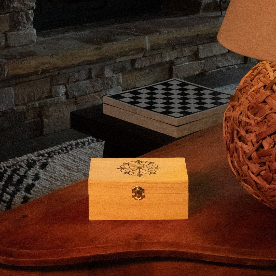 5Large Hand Dipped Tapers Wood Box